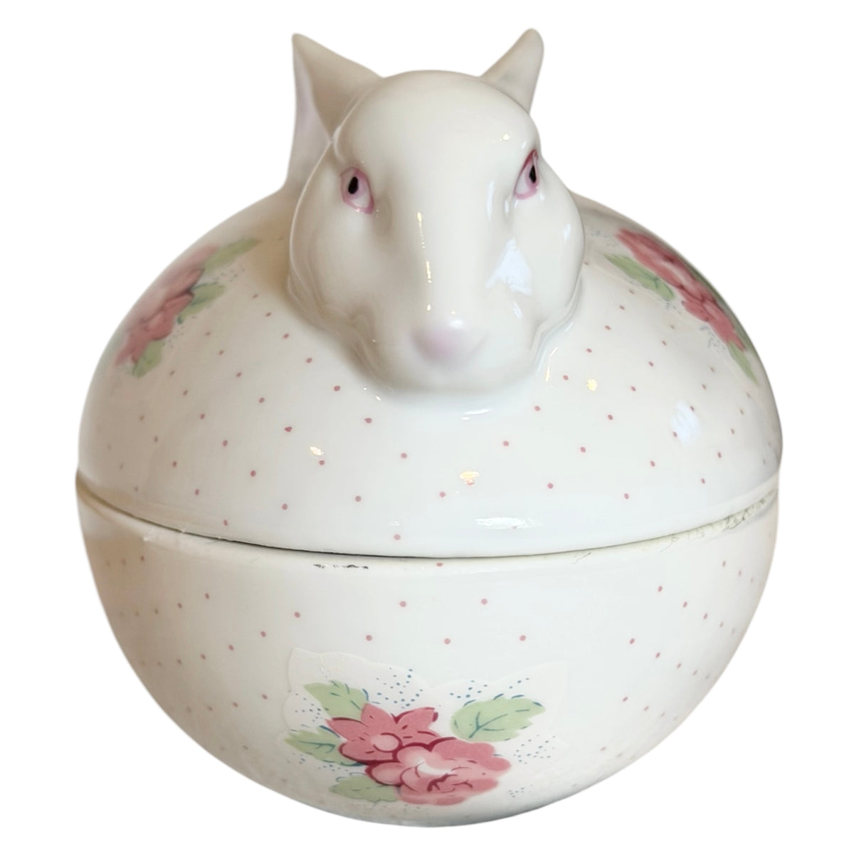 Andrea by Sadek Porcelain Rabbit Trinket Box – Japan Pink Floral Bunny Keepsake Box