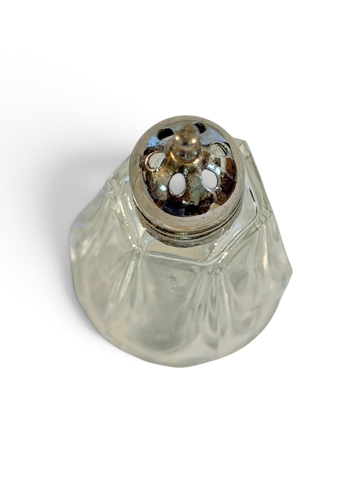 F.B. Rogers Crystal Salt & Pepper Shakers – Silver Plate Tops | Made in Japan