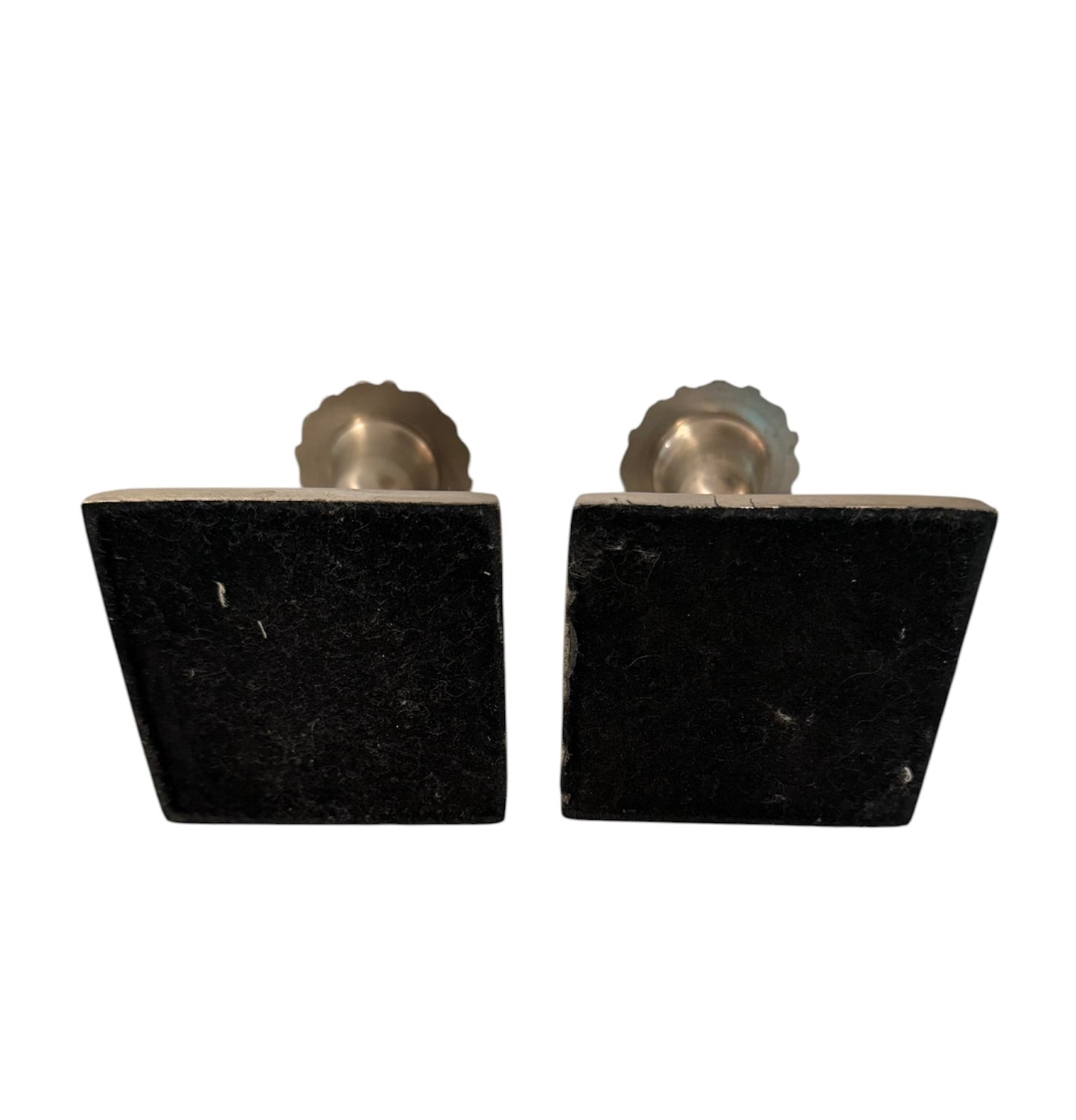 Pewter Antique/Vintage Candlestick – Fluted Petal Capital - Pair
