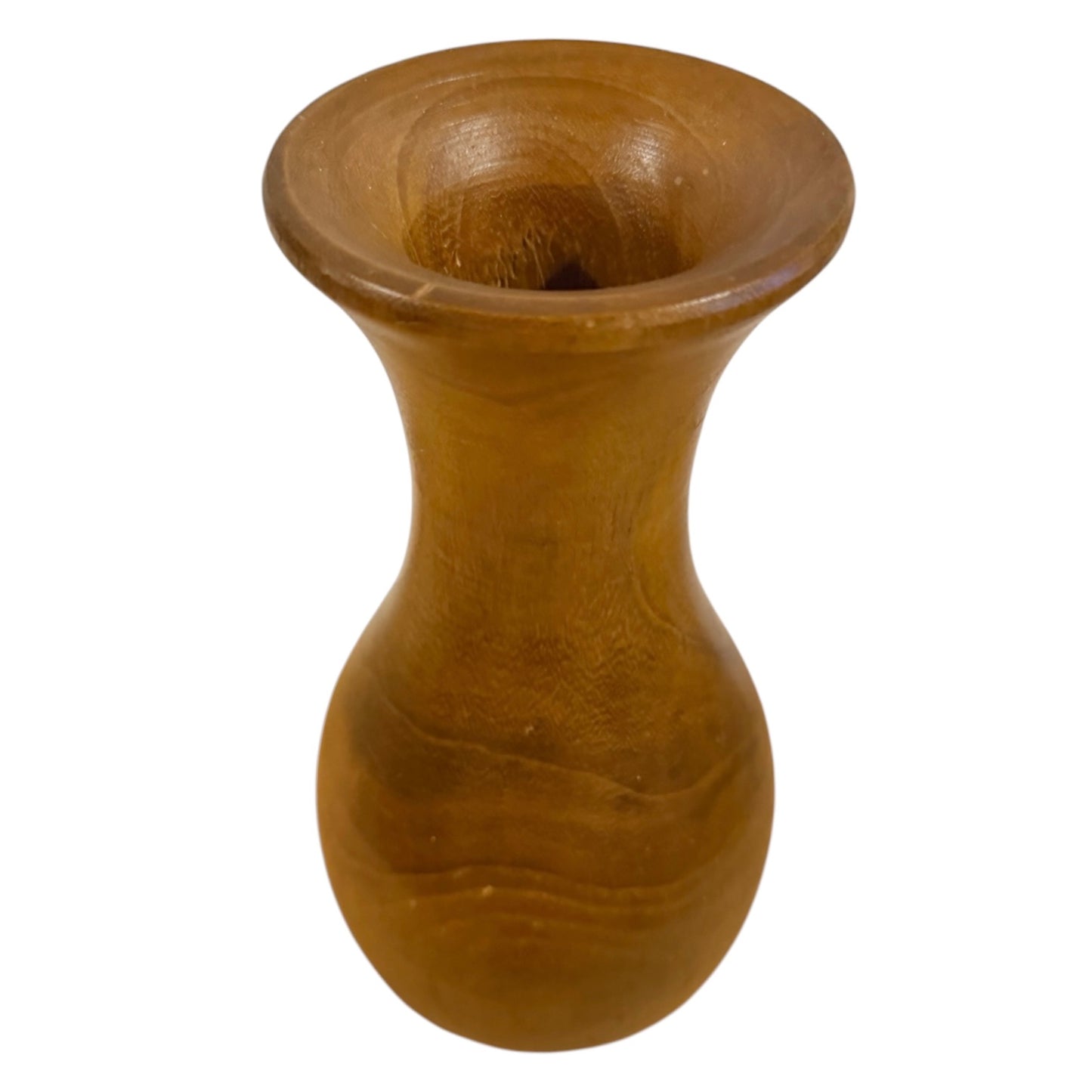 Mid-Century Hand-Turned Wooden Bud Vase | Sculptural Hardwood Vase | 10”