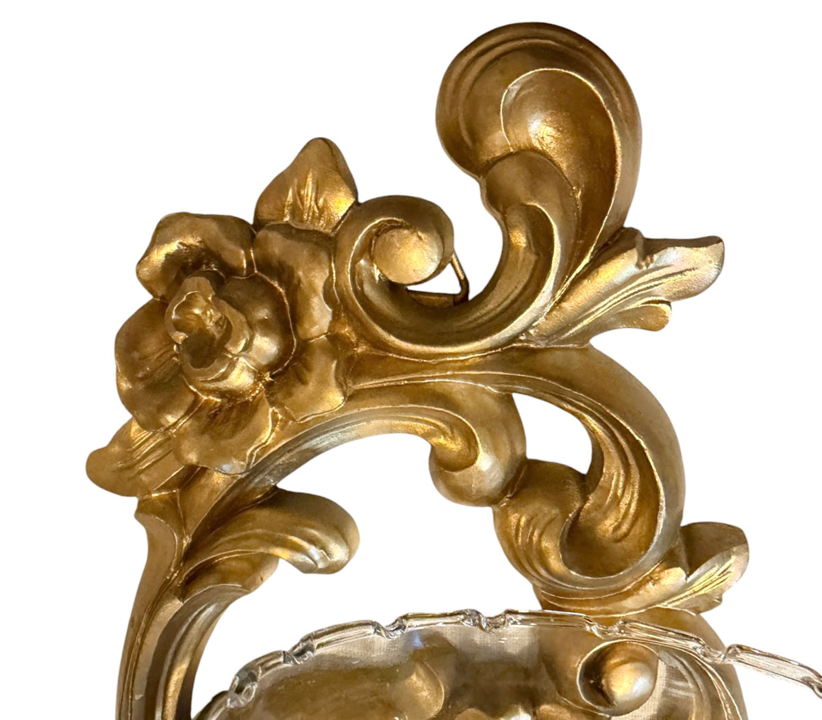HOMCO 4118 Gold Hollywood Regency Wall Sconces – Pair with Glass Votive Cups – 16”