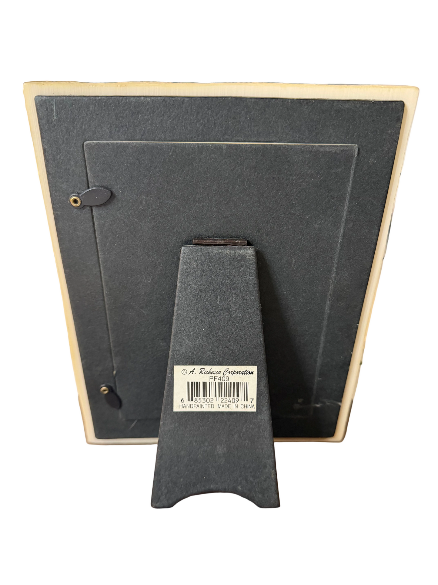 Vintage French Country Resin Photo Frame — Pink & Yellow Tulip Embellishments (Holds 5x7”)