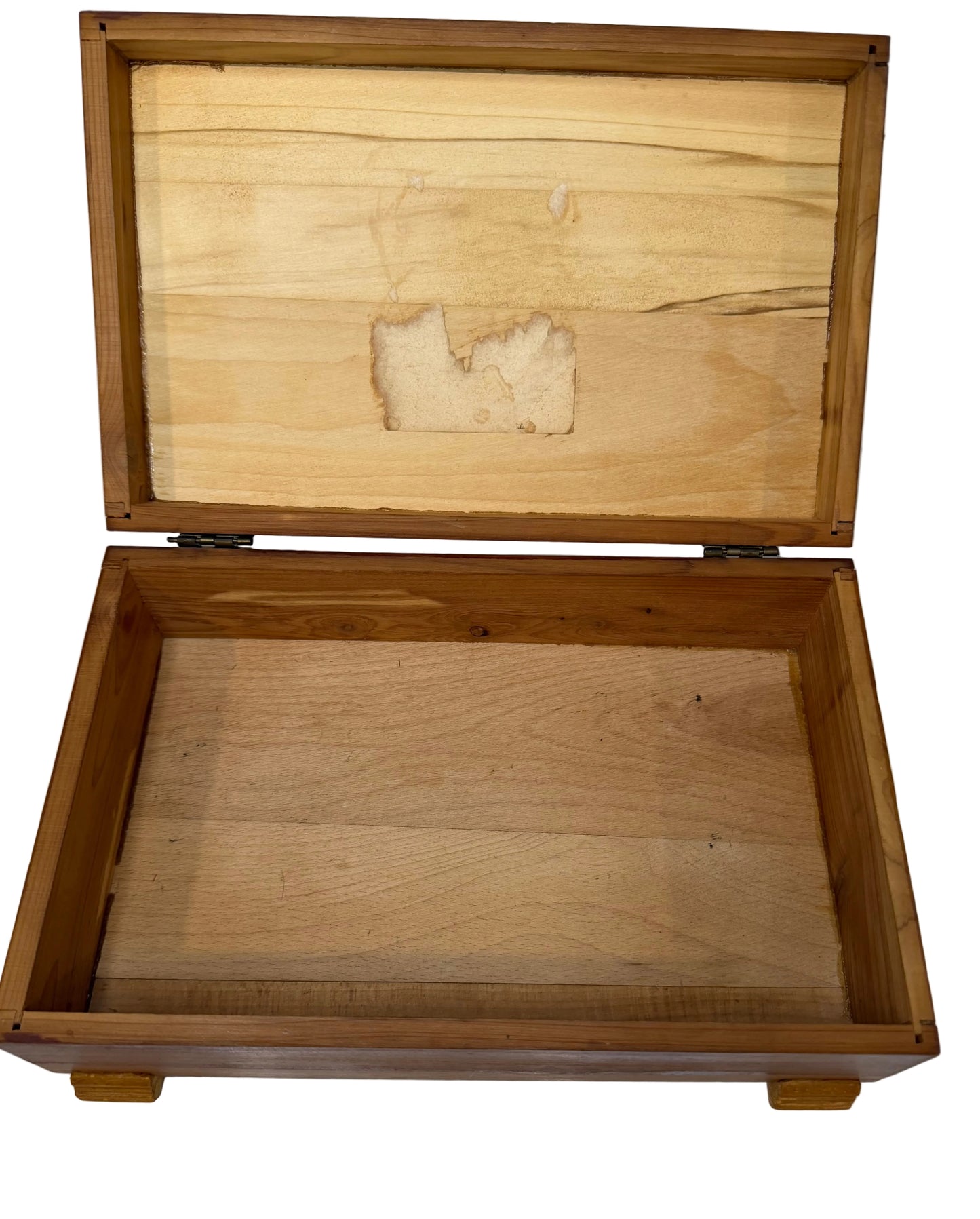 Vintage Cedar Jewelry Box with Autumn Landscape Decoupage