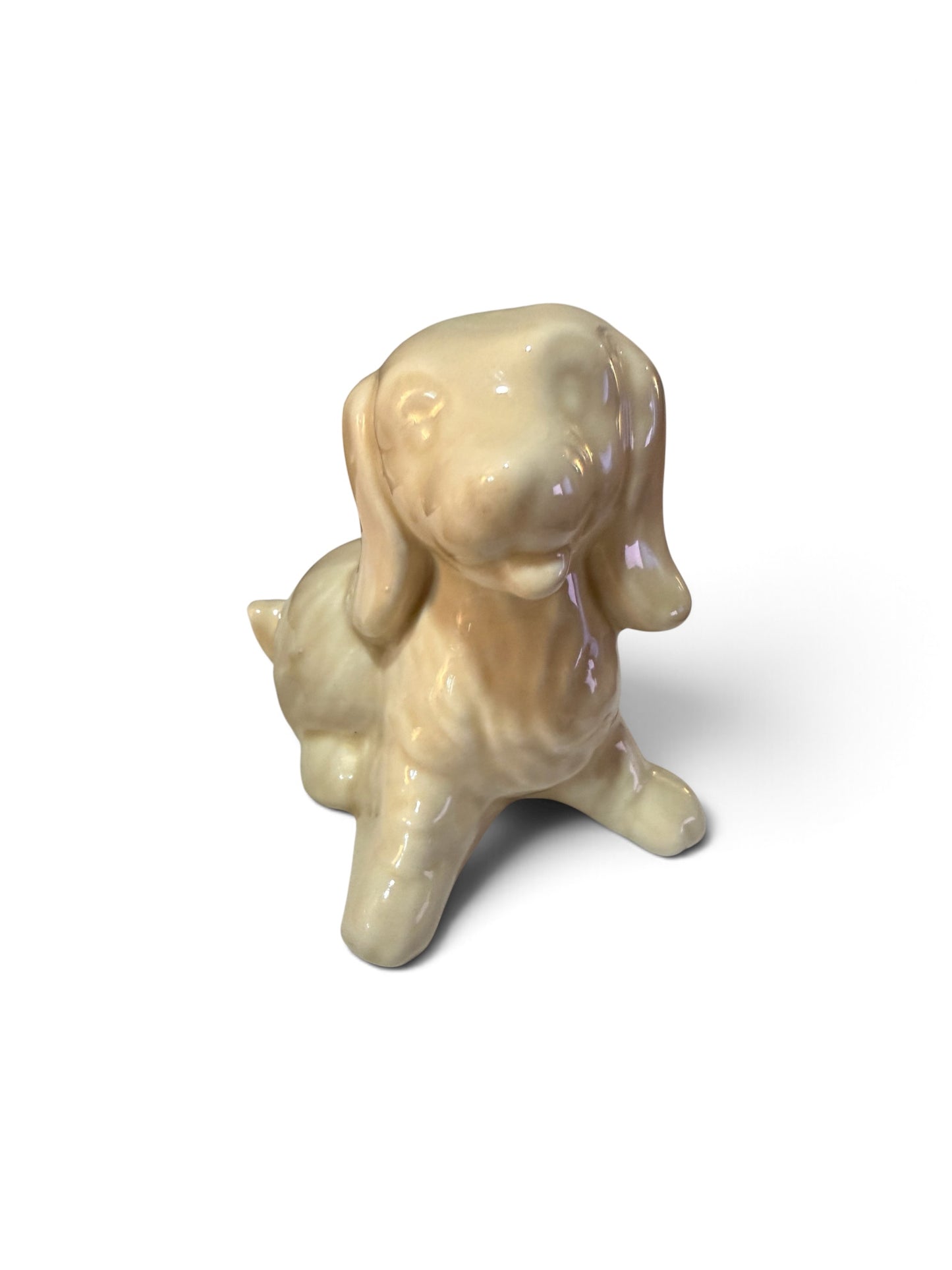 Cream Vintage Ceramic Spaniel Puppy Figurines – Set of 2