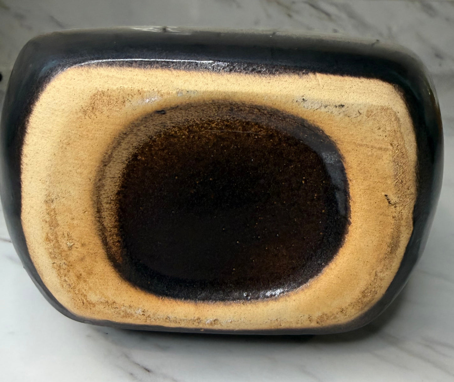 Vintage Art Nouveau Style Ceramic Vase – Blue to White Ombre Glaze