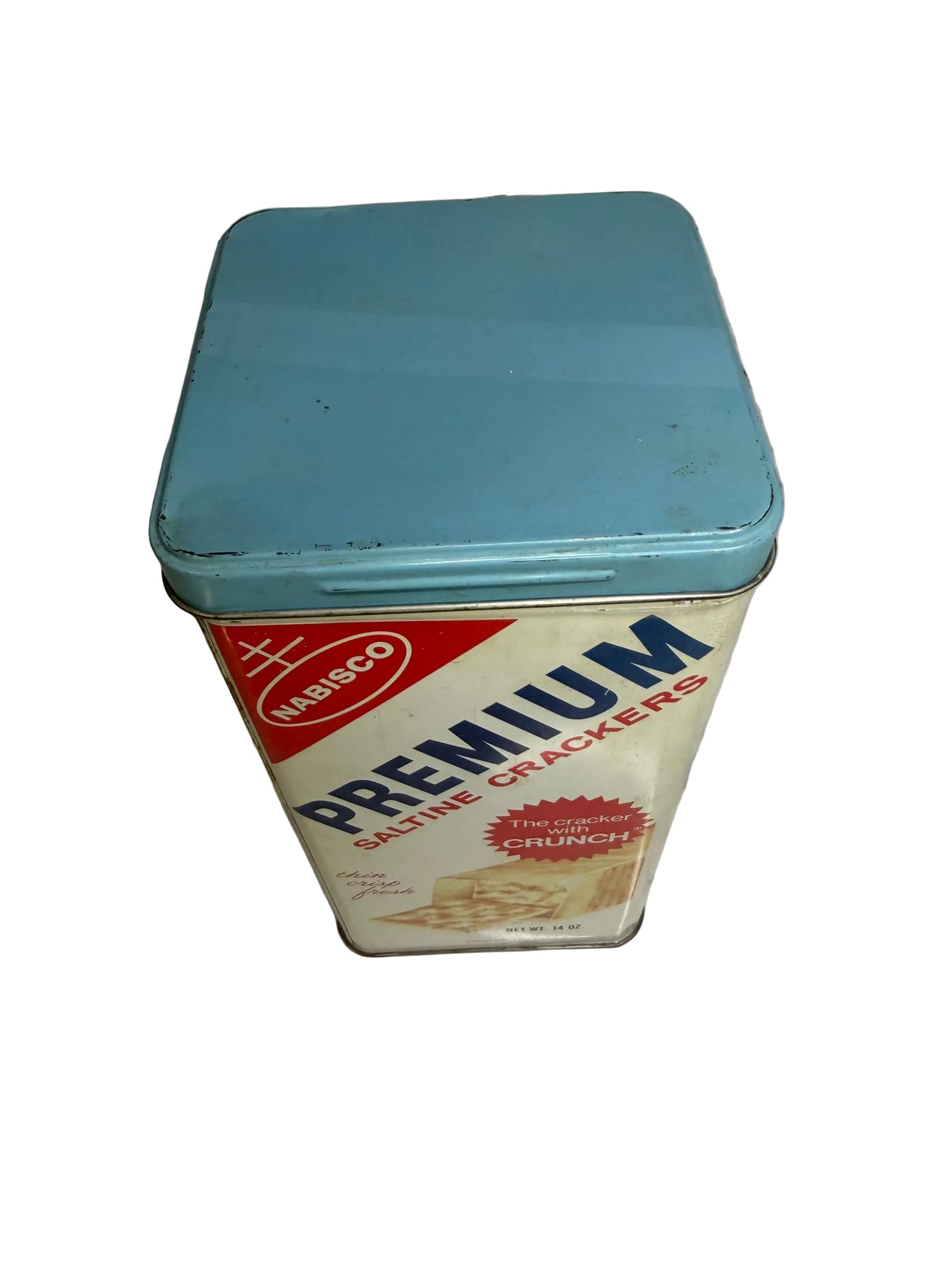 Vintage Nabisco Premium Saltine Cracker Tin Canister (c. 1969)