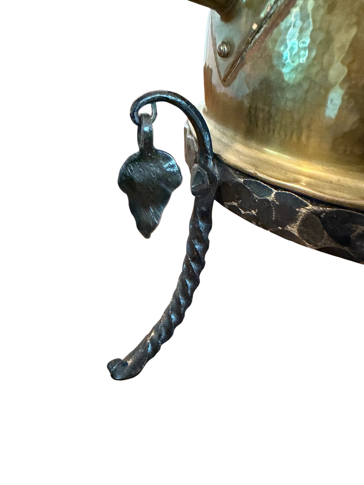 Antique Hammered Copper Kettle on Wrought Iron Stand | Turkish / Swedish Style Tea Warmer