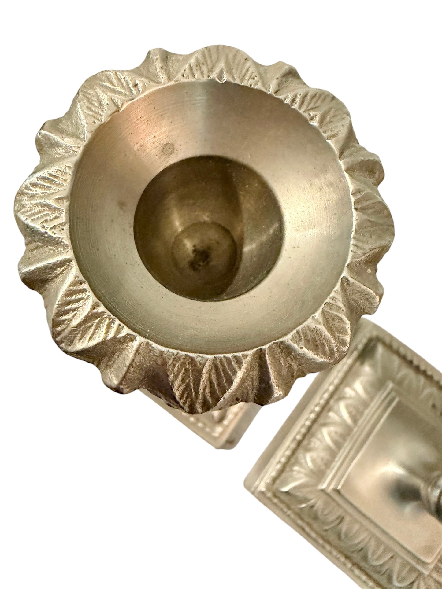 Pewter Antique/Vintage Candlestick – Fluted Petal Capital - Pair
