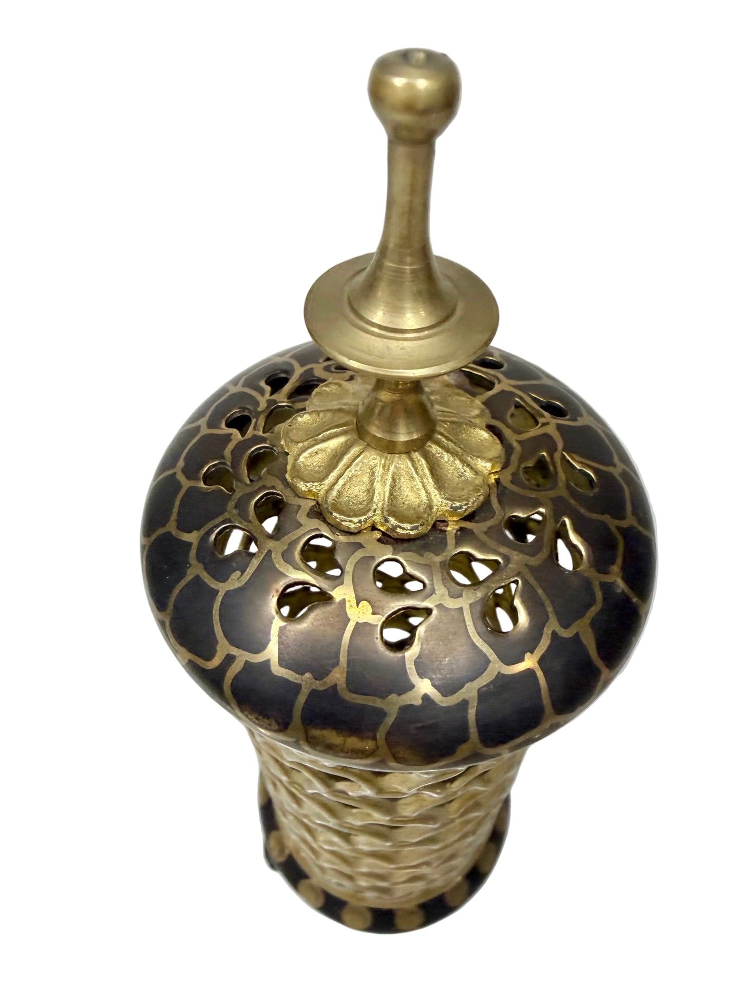 Vintage Brass Pierced Lantern Candle Holder