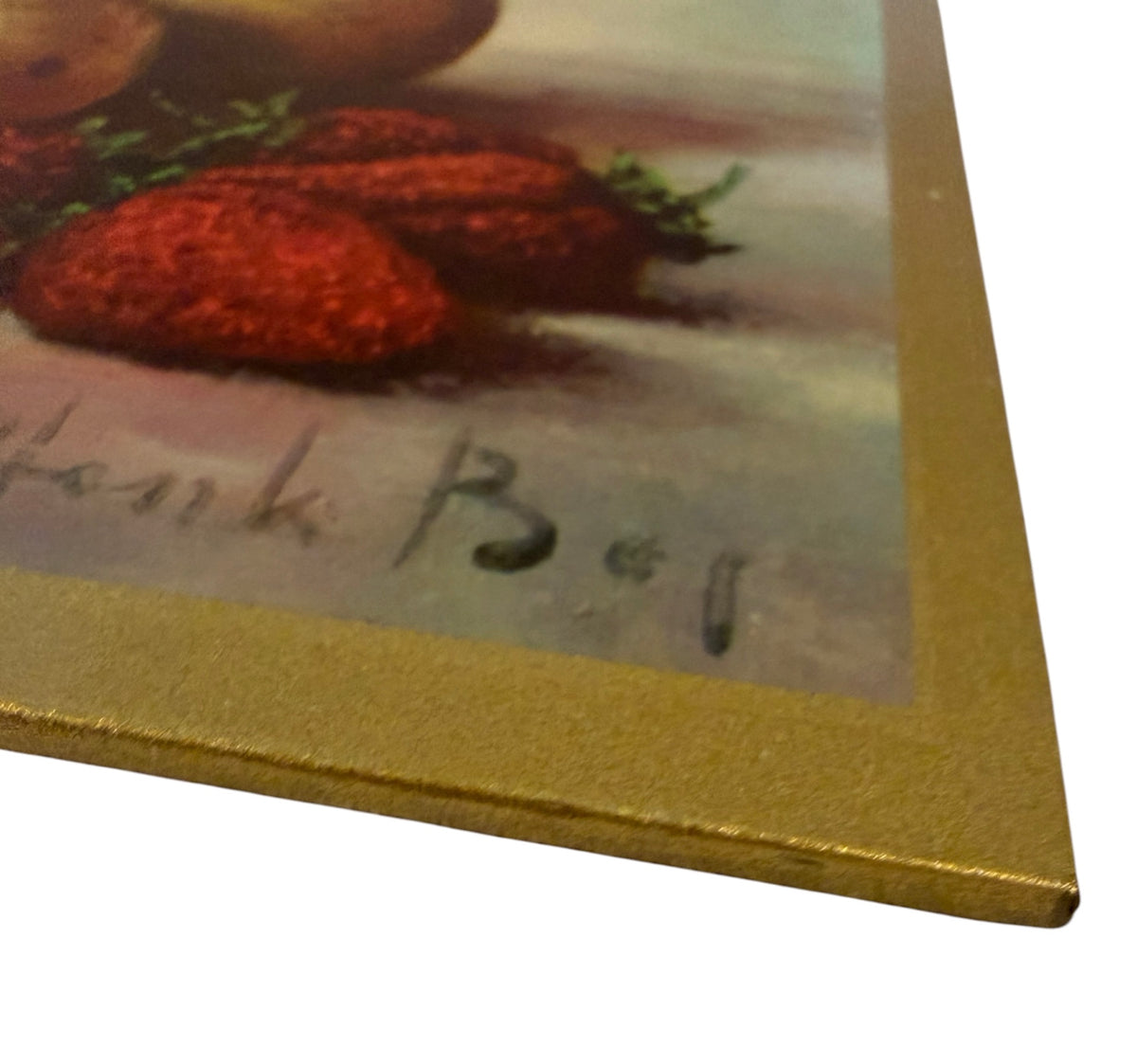 Vintage Henk Bos Still Life Wall Plaque – Donald Art Co. Apples & Strawberries – 8” x 8”