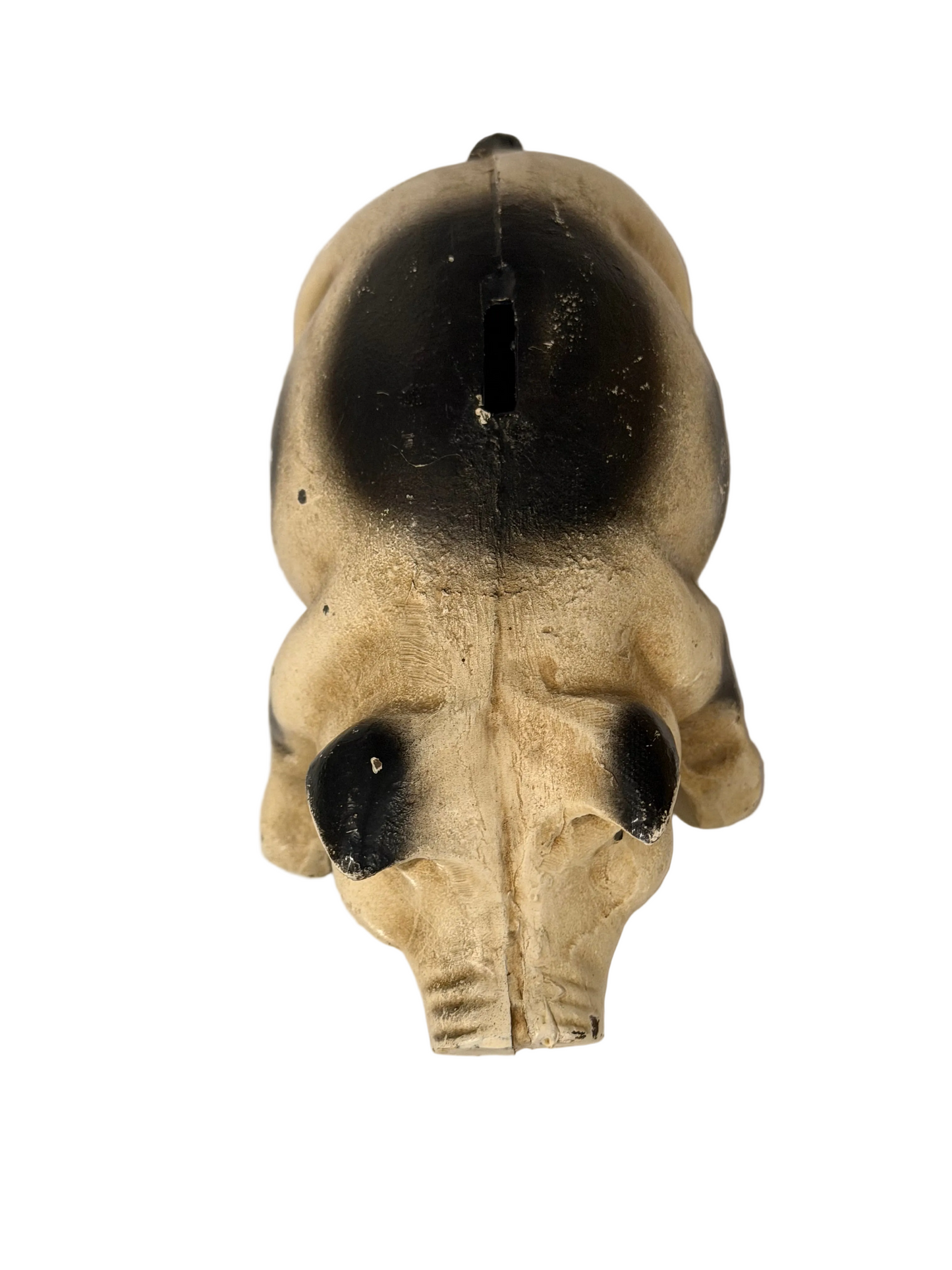 Vintage Cast Iron Still Piggy Bank – Black & Tan