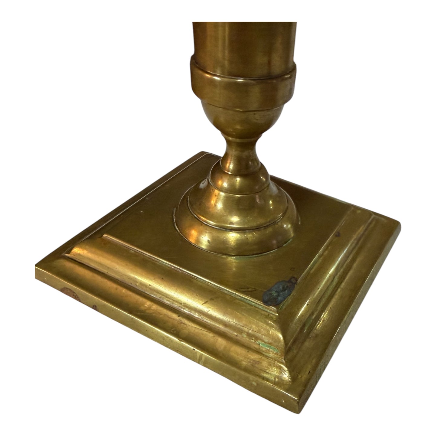 Antique Rostand Brass Candlesticks with Spring-Loaded Constant-Height Candles – Pair, c. 1910s–1930s - Rare Find