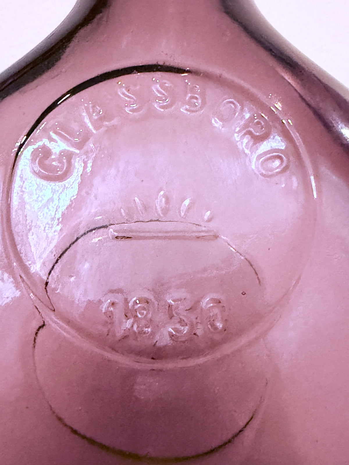 Wheaton Glass Deep Amethyst Purple Vintage Historic Flask 9”Bottle / Decanter – Glassboro 1850