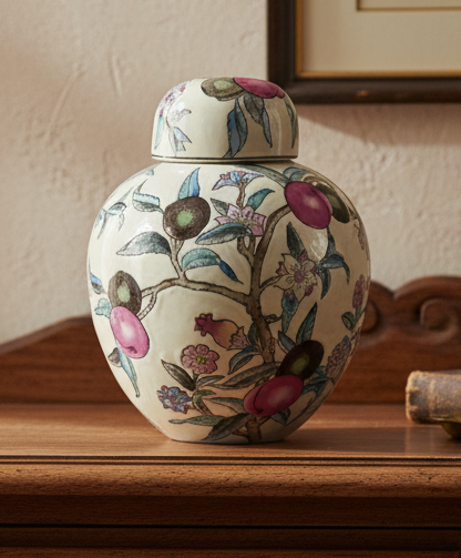 Vintage WBI Chinese Export Lidded Ginger Jar – Famille Rose Style