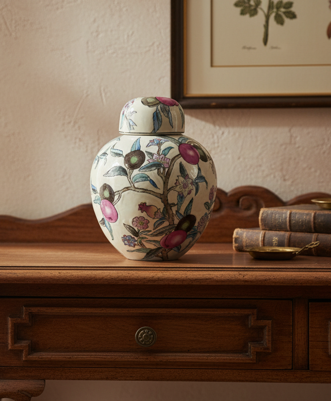 Vintage WBI Chinese Export Lidded Ginger Jar – Famille Rose Style