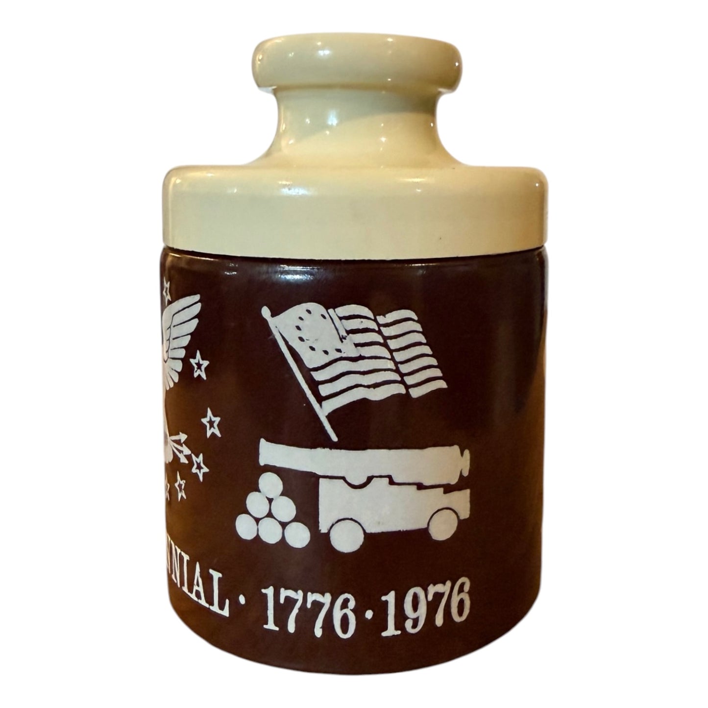 1976 United States Bicentennial Mr. Mustard Glass Jar | Americana Eagle Commemorative Collectible
