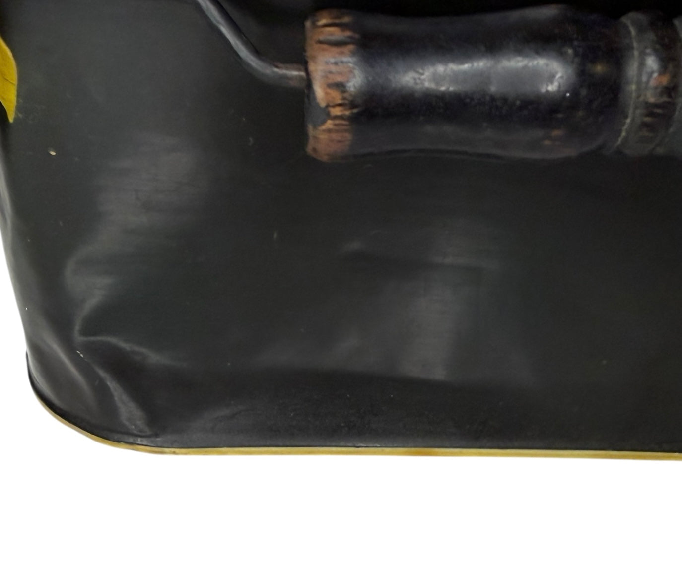 Tole-Painted Antique Metal Lunch Pail – Hand-Painted Floral Folk Art – Vintage Metal Lunch Box