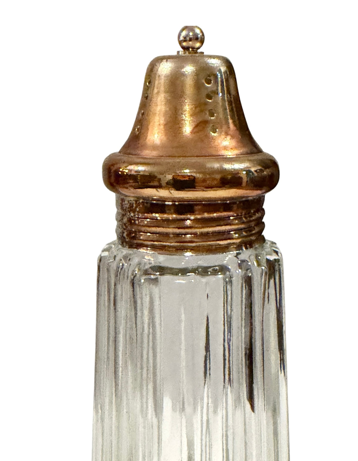 Leonard Crystal Vintage Salt & Pepper Shakers | Silver Plate & Pressed Crystal | Japan