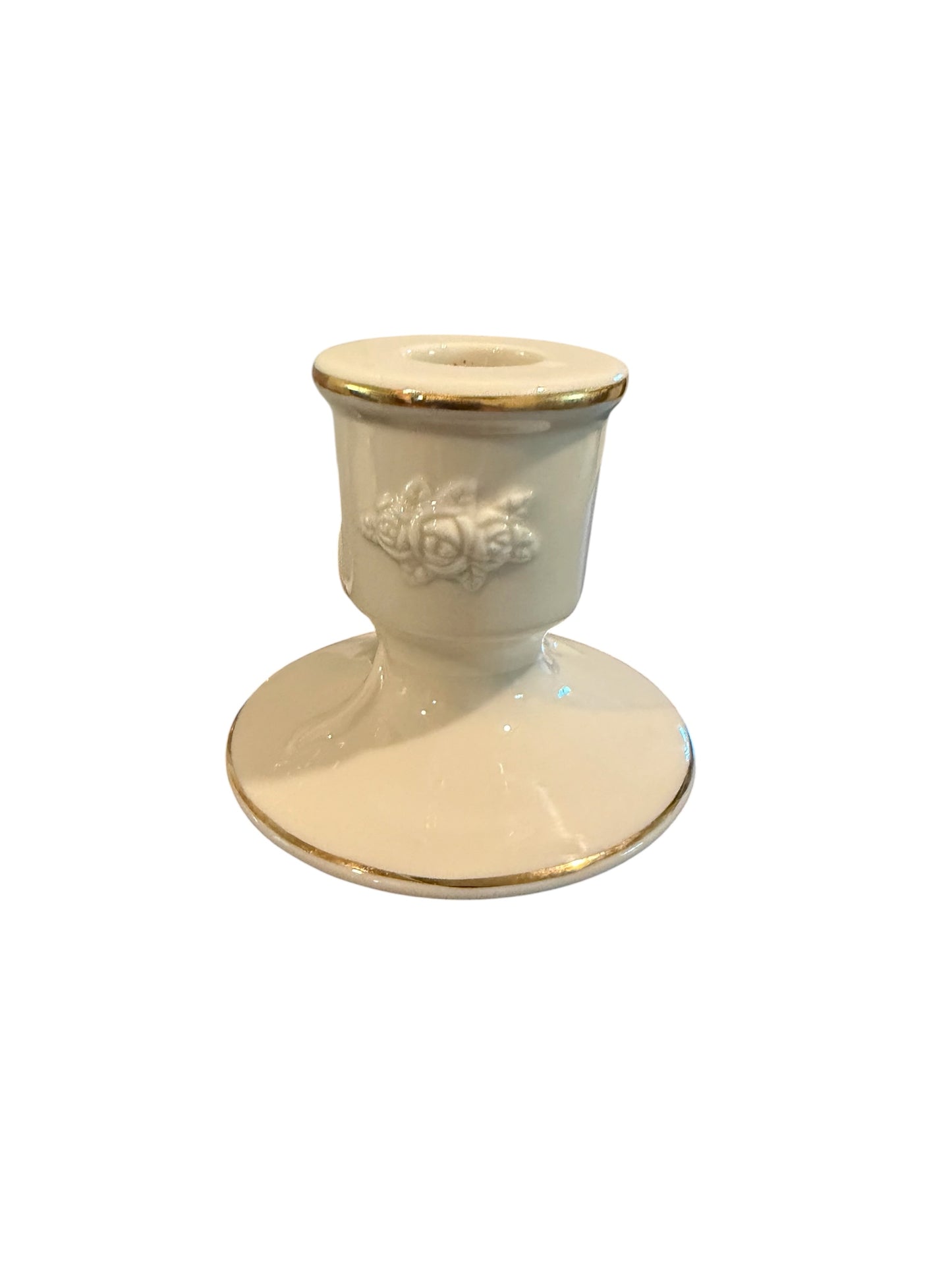 Lenox Vintage Masterpiece Collection Vase & Rosebud Candlestick Set – Ivory Fine Porcelain with 24K Gold Trim