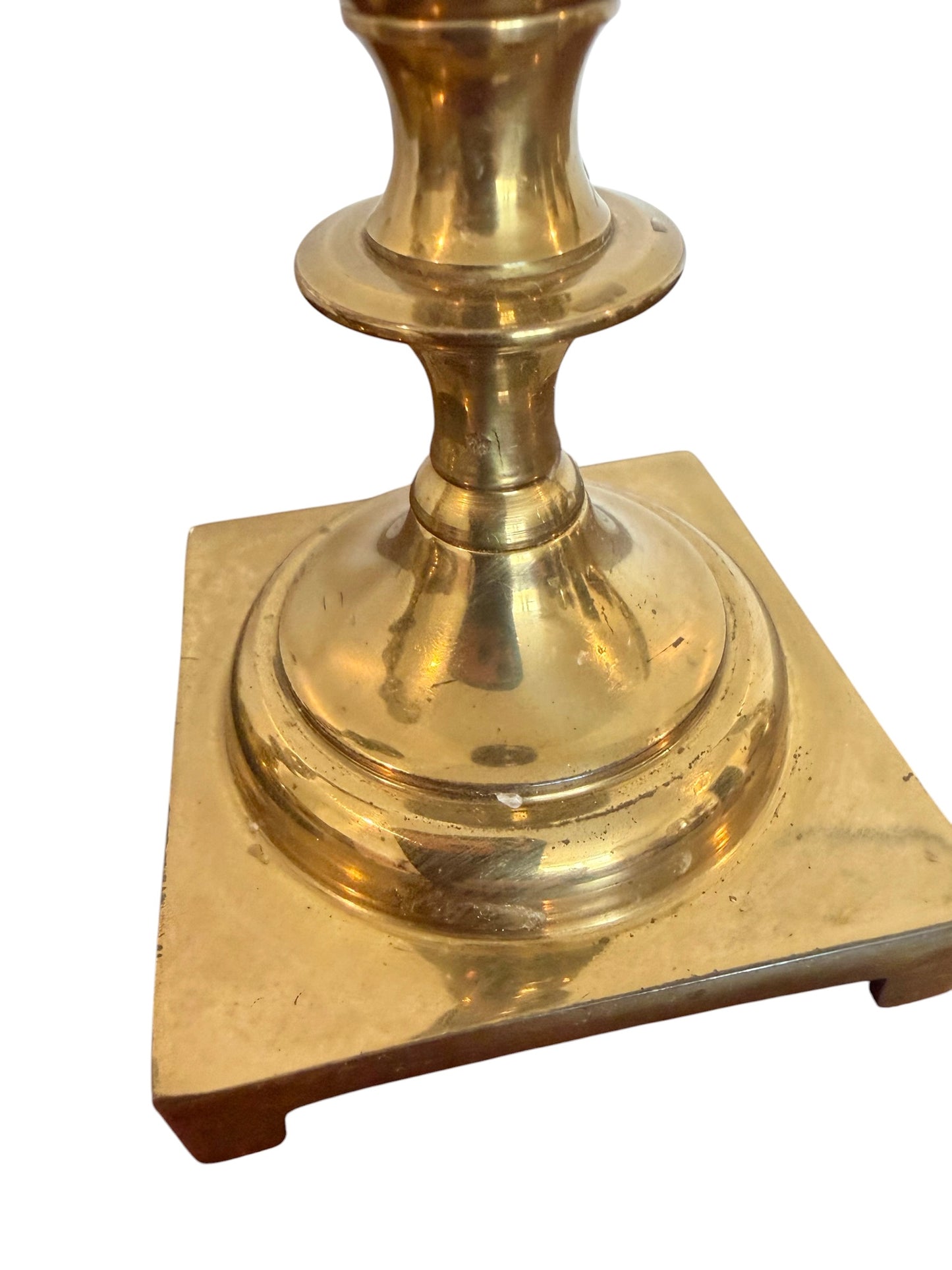Neoclassical Vintage Brass Baluster Candlestick Holders – Pair | Classic Column Design