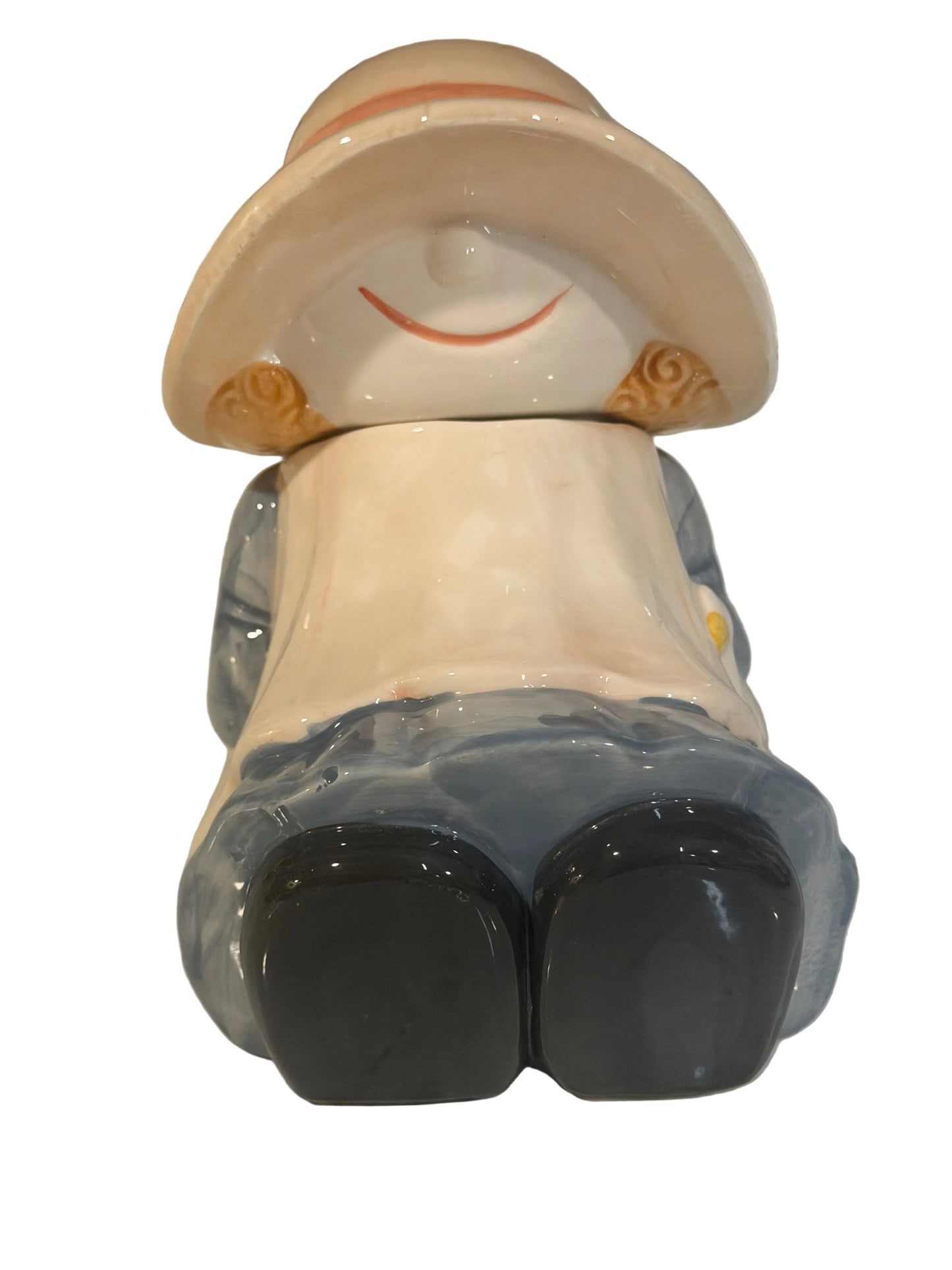 Vintage 80’s Cottagecore Girl and Goose Ceramic Cookie Jar