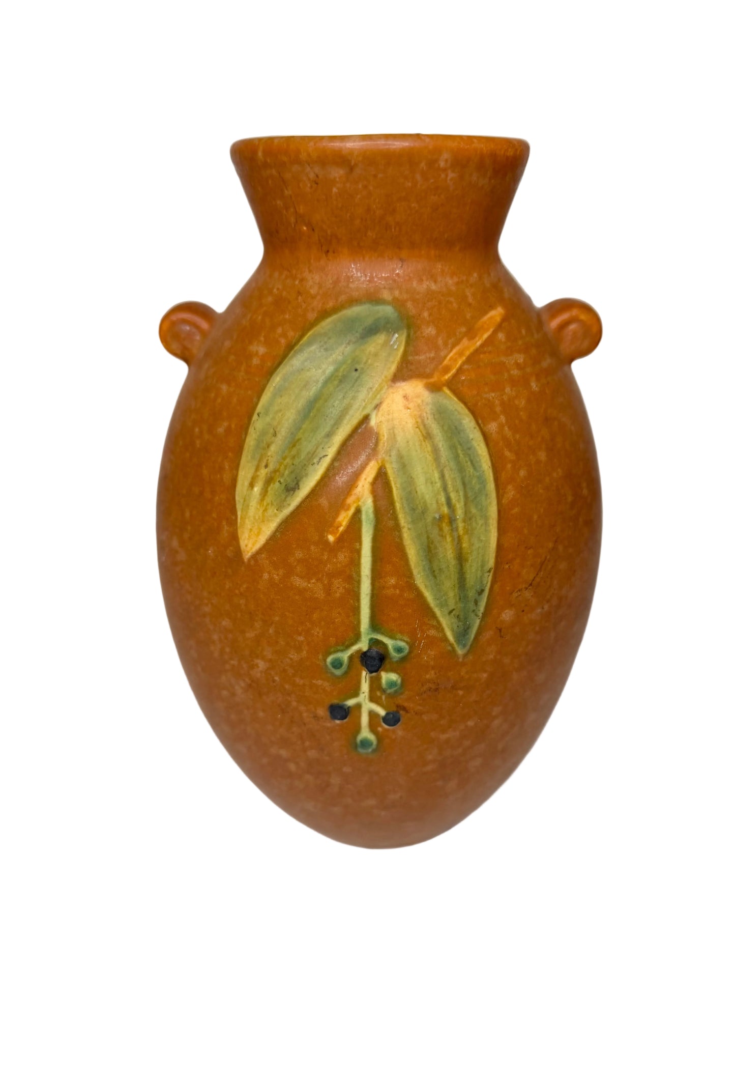 Weller Pottery “Cornish” Vase – Circa 1933 | Art Deco Embossed Leaves & Berries