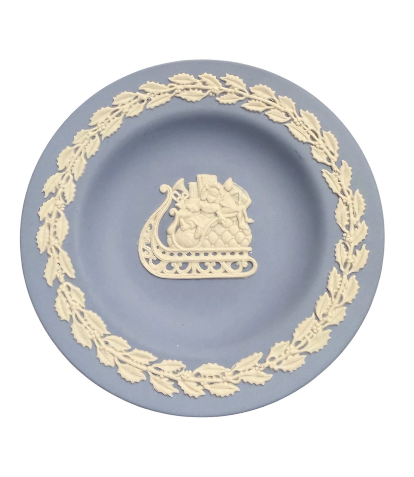 Wedgwood Pale Blue Jasperware Santa’s Sleigh Pin Dish – Holiday Cameo