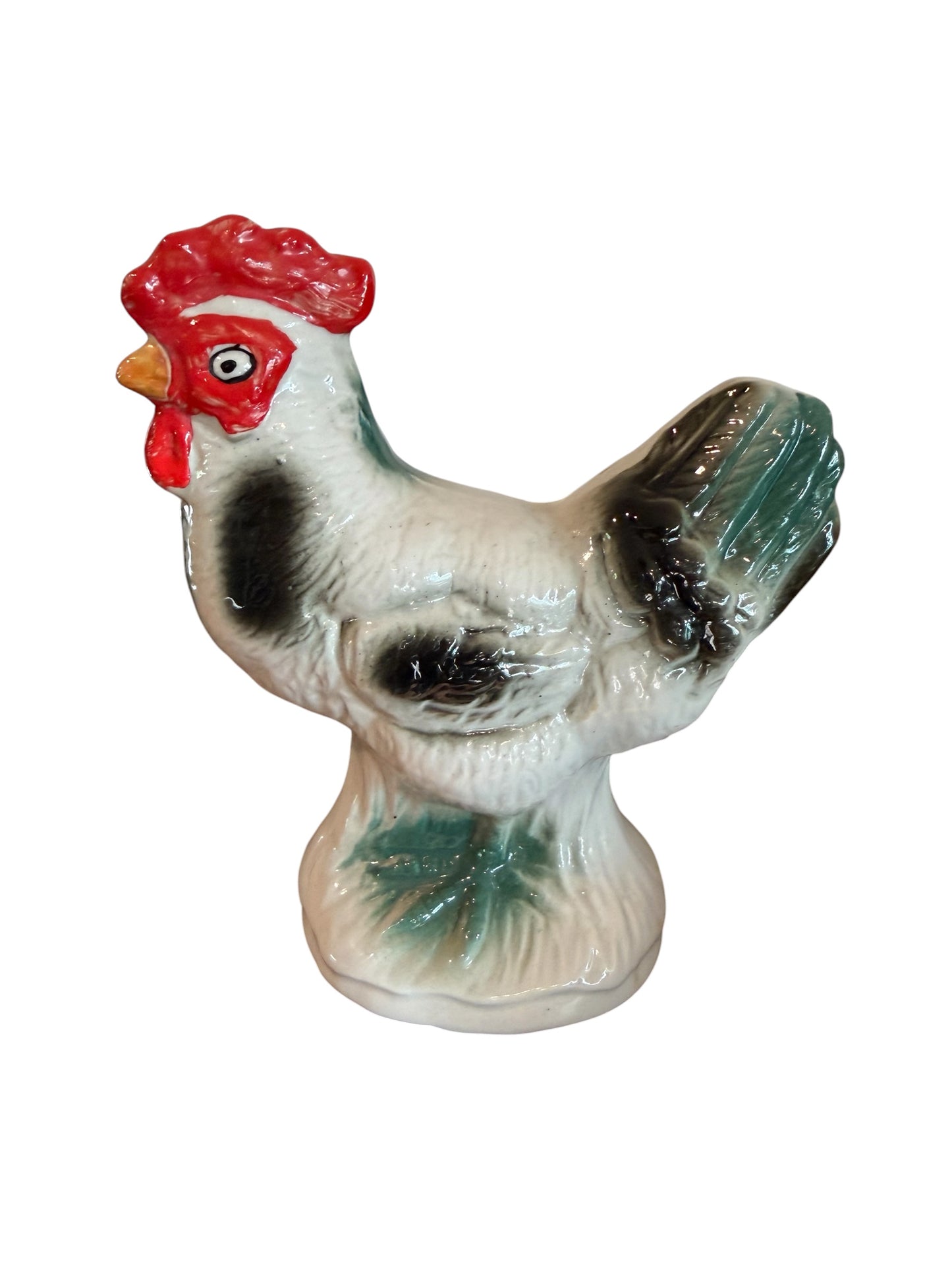 Hand-Painted Vintage Ceramic Rooster Figurine – Mid-Century Art Pottery