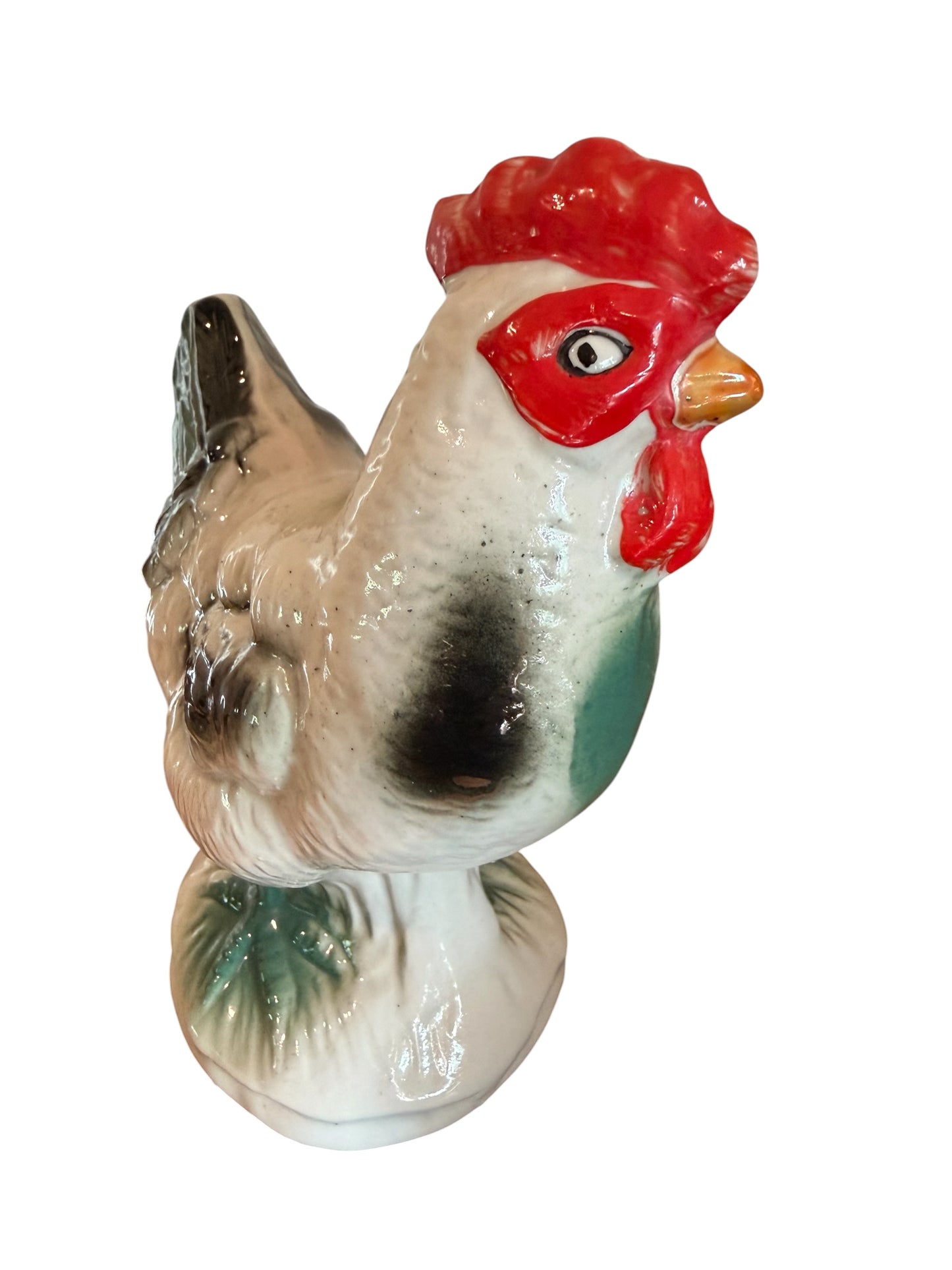 Hand-Painted Vintage Ceramic Rooster Figurine – Mid-Century Art Pottery