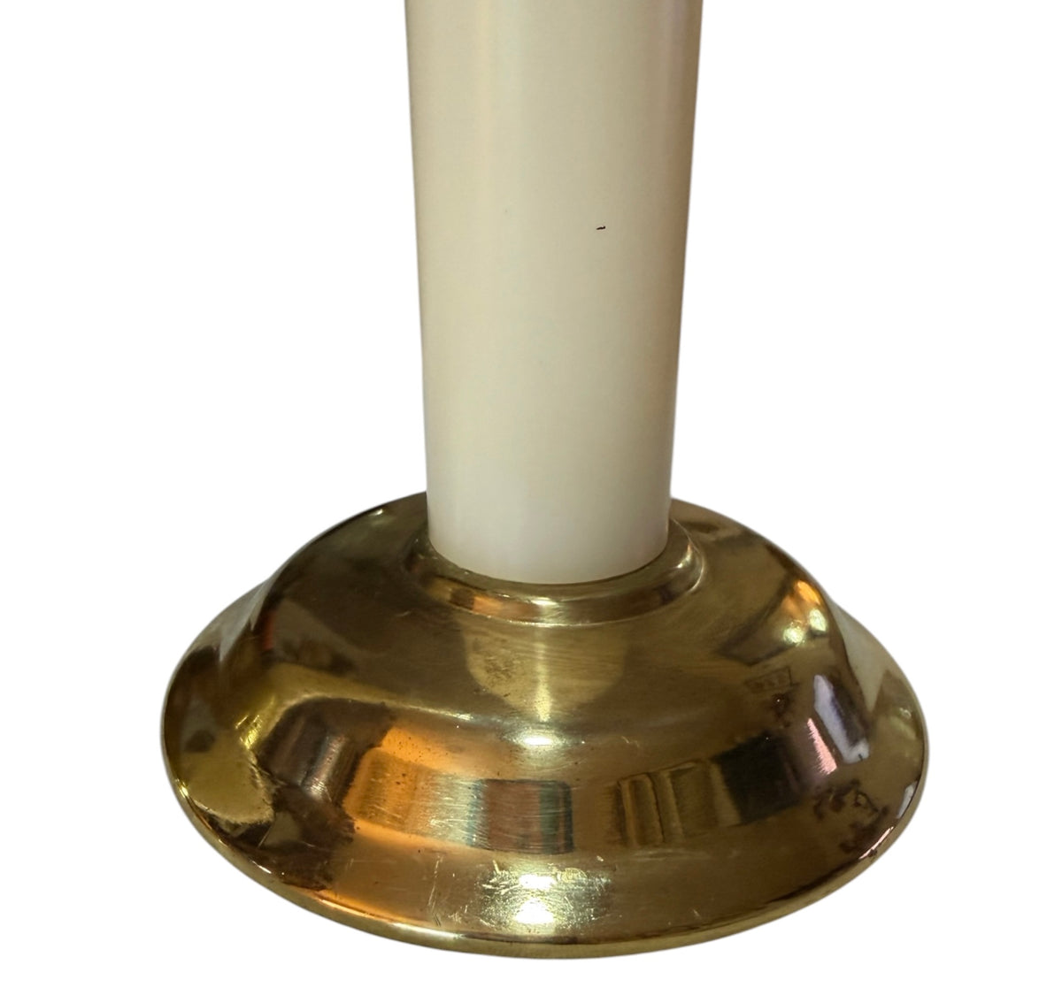Pair of Vintage Brass Church Altar Oil Candlesticks – Refillable Faux Candles – 14”