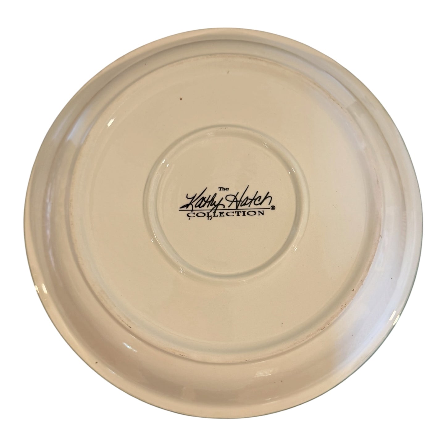 Herb Collection Vintage Ceramic Pie Plate by Kathy Hatch | Hand-Painted “PIE” Design | 2001