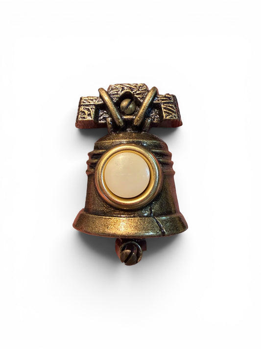 GE Vintage Liberty Bell Doorbell Push Button – NOS Mid Century Brass Doorbell Button | RARE