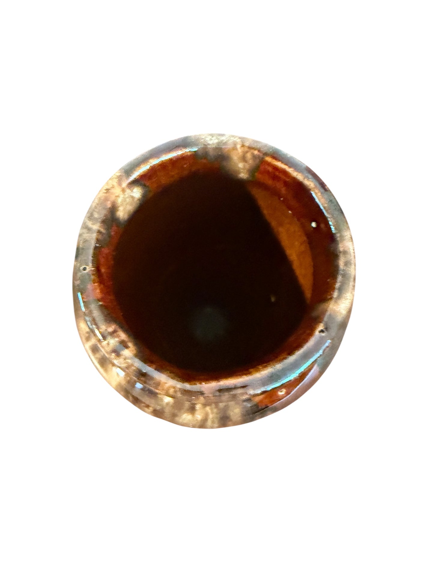 Brush McCoy Brown Onyx Vintage Vase #745 | 1930s Pottery | Mottled Drip Glaze Pedestal Vase