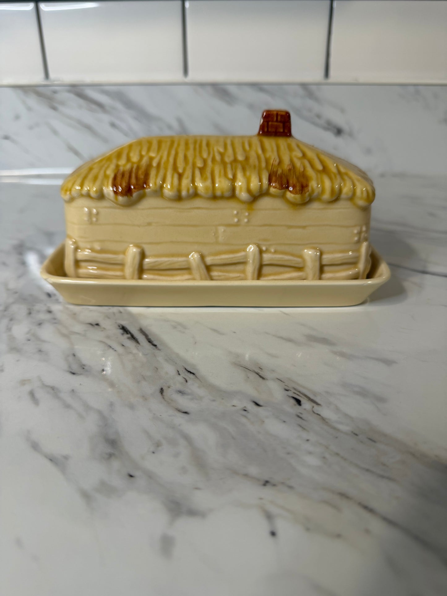 Vintage Marks & Rosenfeld Cottageware Covered Butter Dish – Made in Japan