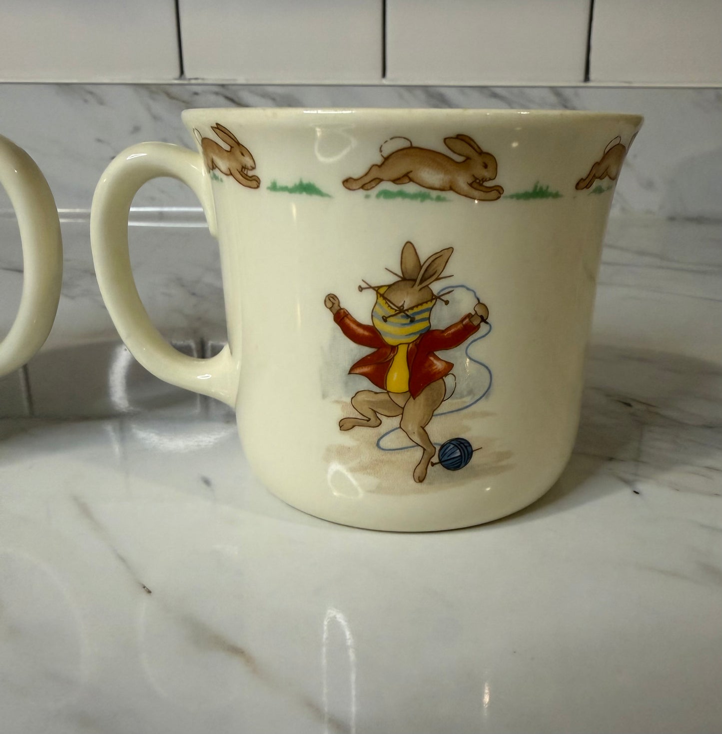 Set of 2 Royal Doulton Bunnykins Mugs — Vintage Children’s Tableware