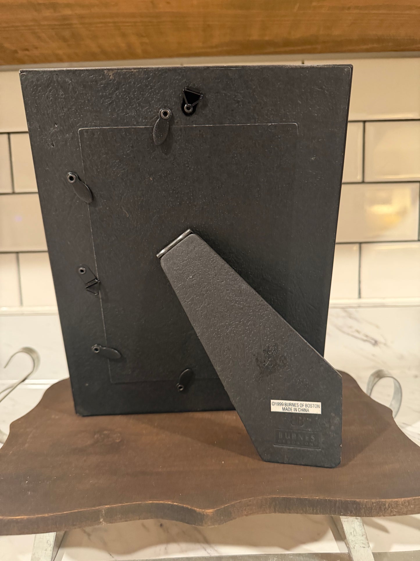 Vintage 5x7 Burnes of Boston Photo Frame – Gold & Silver, Antiqued Crackled Finish (1999)-New Old Stock