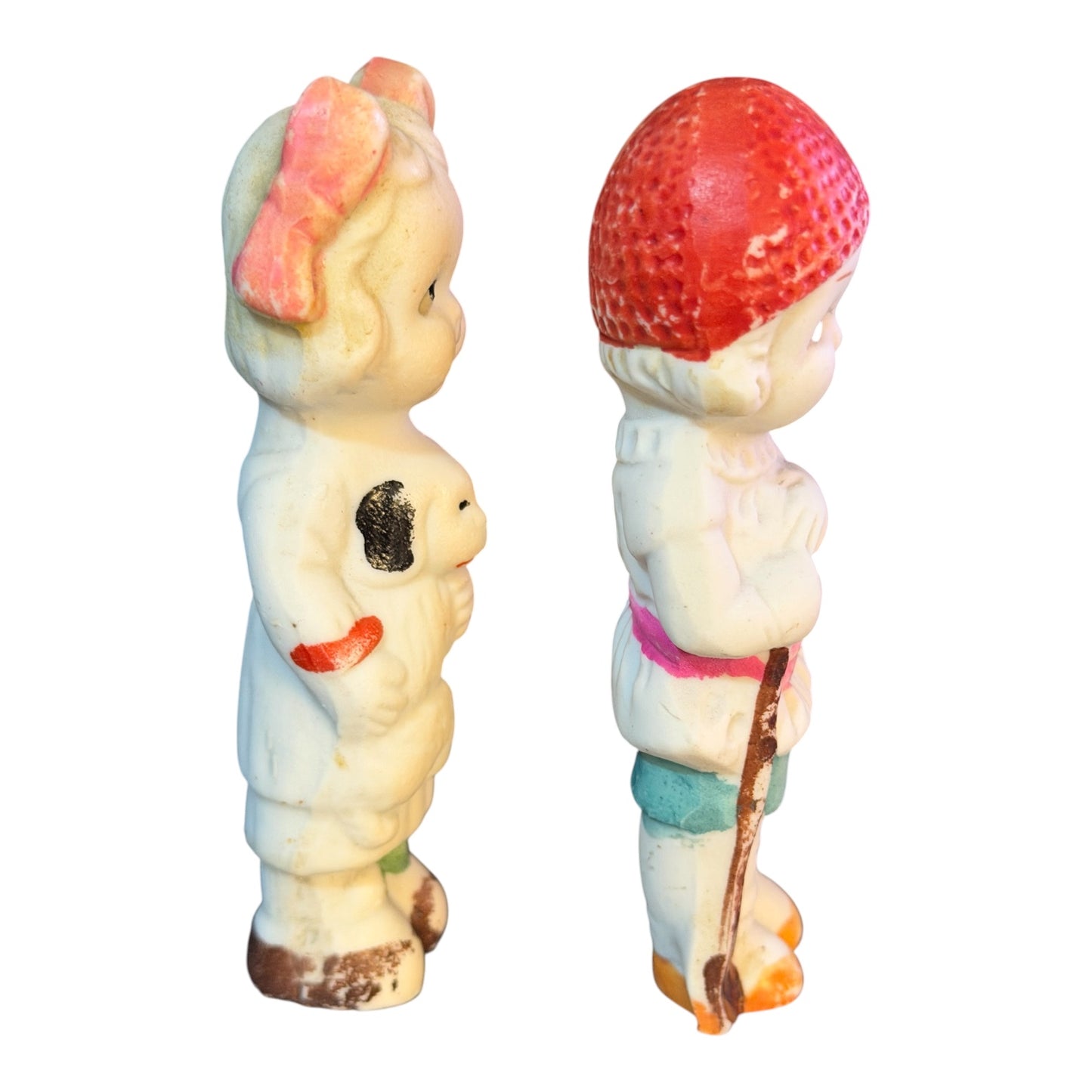 Vintage Miniature Bisque Penny Dolls | Pair | Japan | c. 1930s–1940s