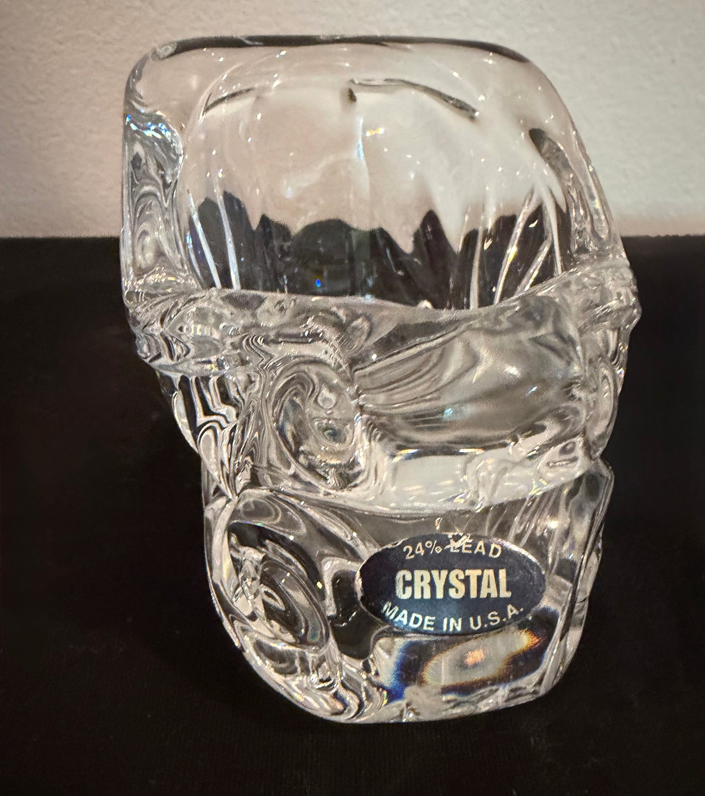 24% Lead Crystal Vintage Christmas Sleigh – Holiday Candy Dish / Votive Holder