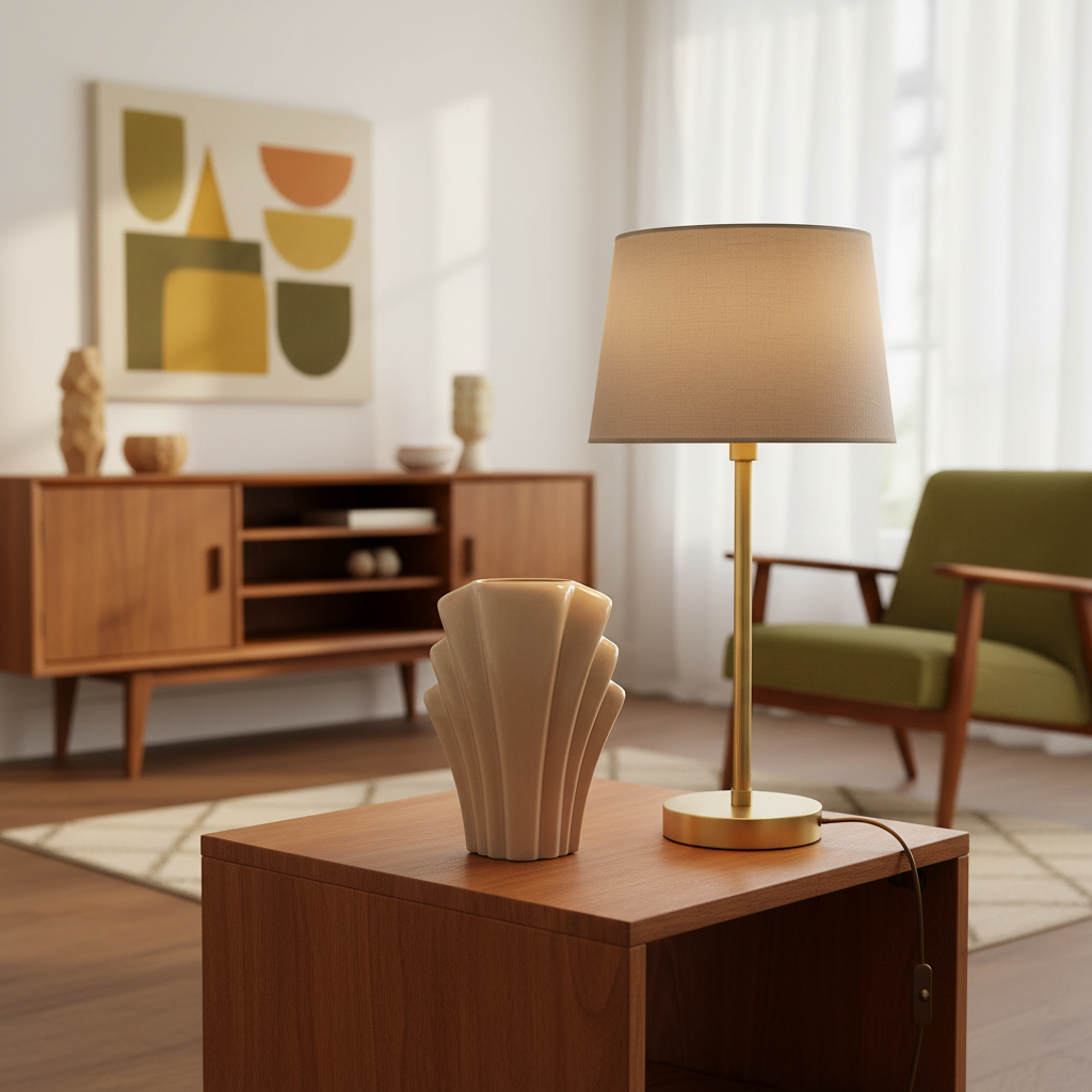 Vintage Art Deco Pleated Ceramic Vase | Peach Beige Glaze