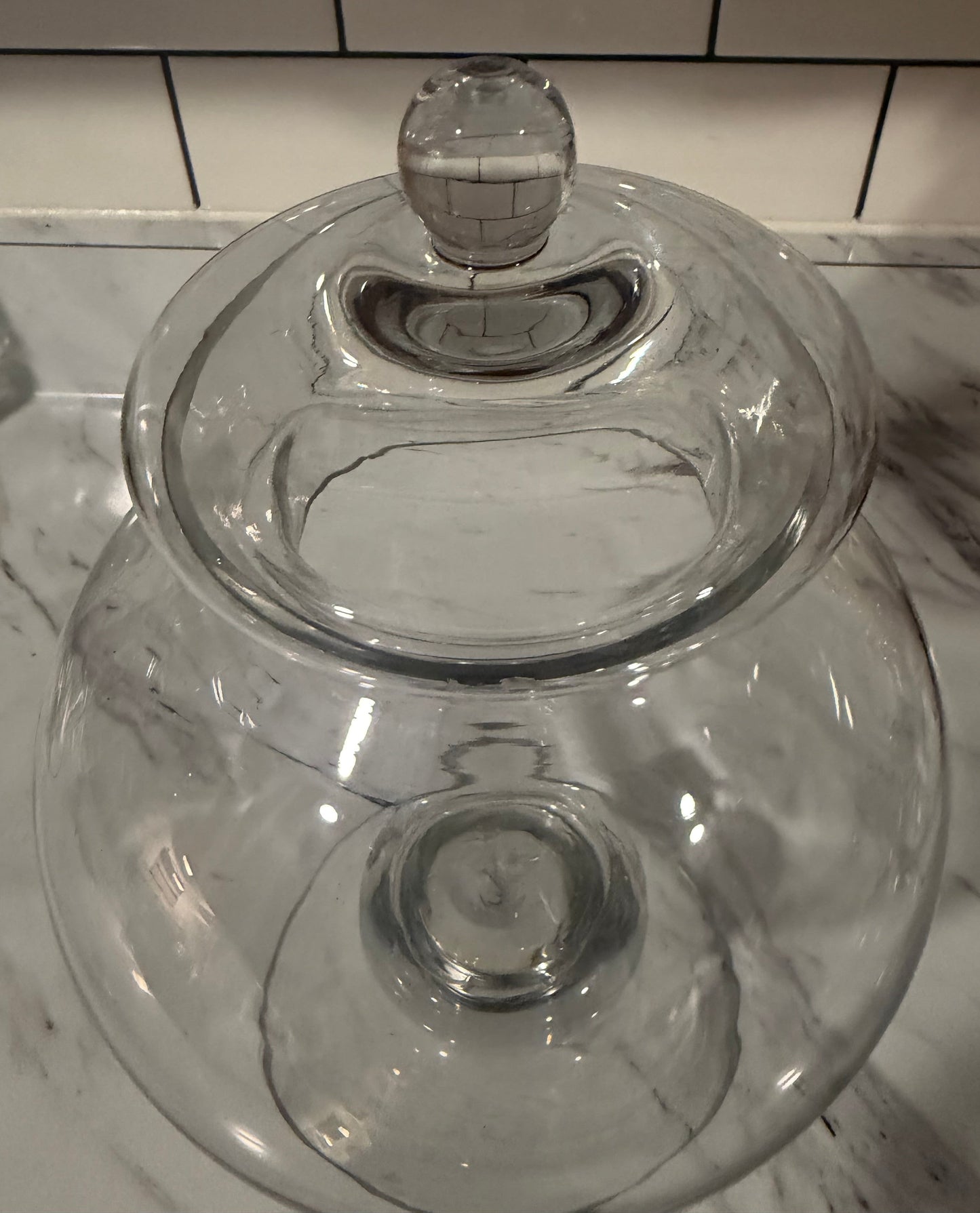 Extra Large Clear Glass Apothecary Jar With Lid — 13” x 7”
