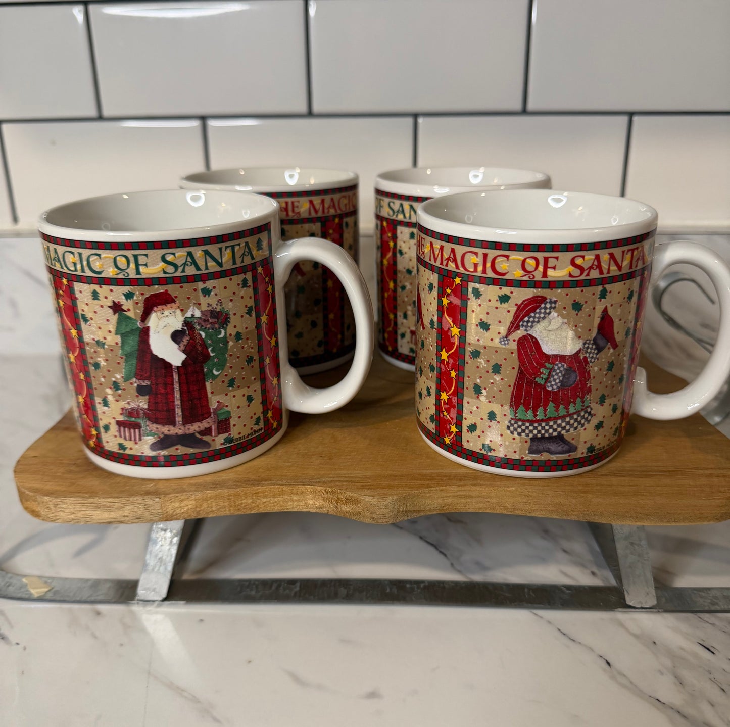 Vintage “Magic of Santa” Coffee Mugs by Sakura – Set of 4