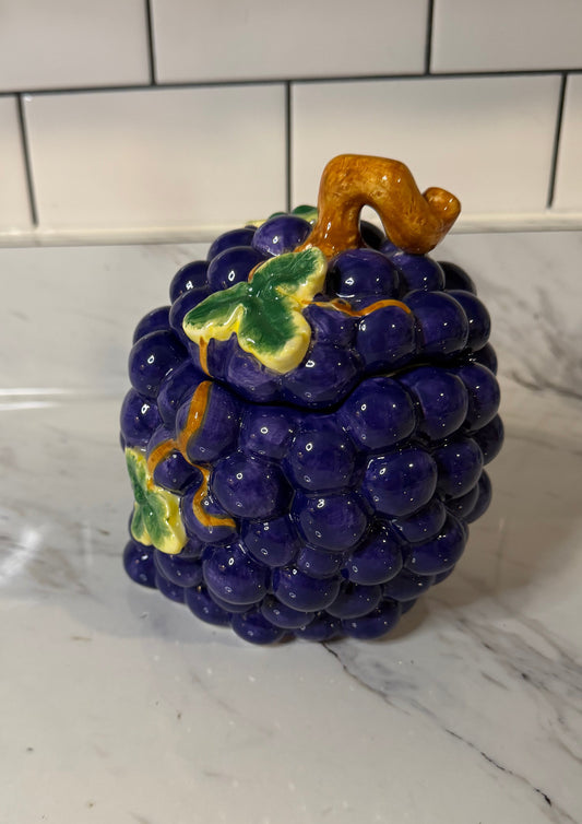 Vintage Ceramic Grape Cluster Jar
