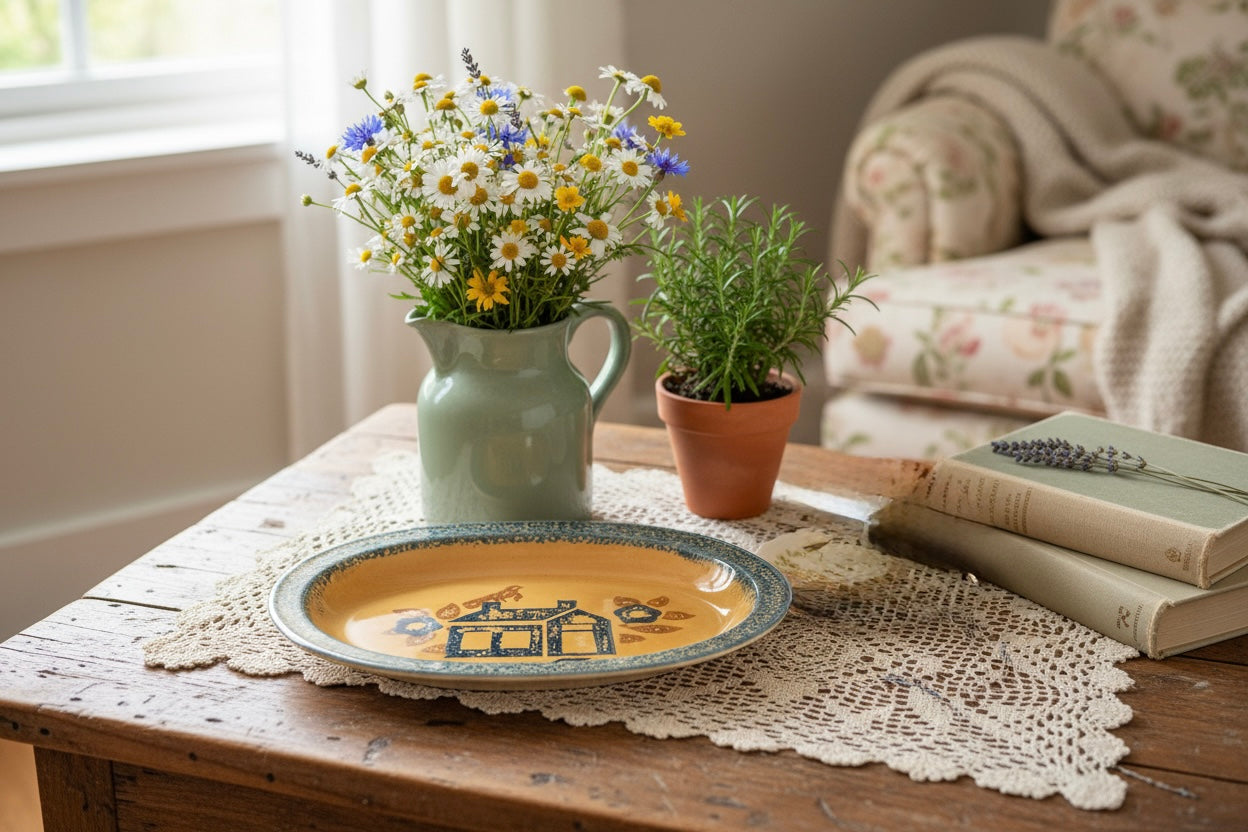Pfaltzgraff “America” Oval Vintage Serving Platter – 14” Folk Art Stoneware (MAFA Collection)