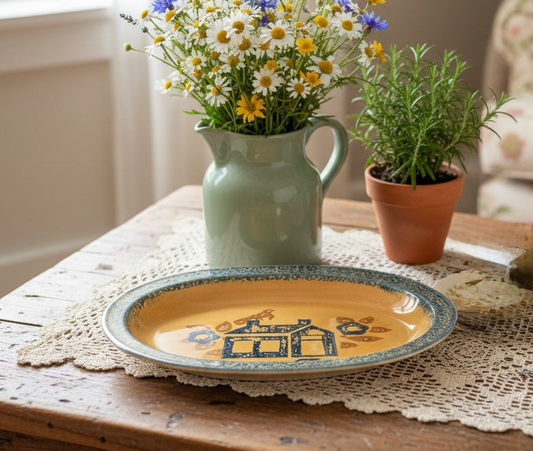 Pfaltzgraff “America” Oval Vintage Serving Platter – 14” Folk Art Stoneware (MAFA Collection)