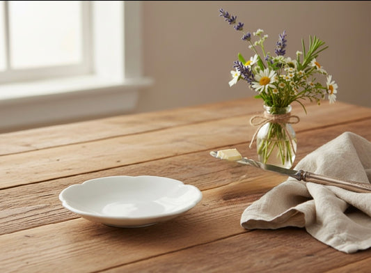 Scalloped Edge Porcelain Butter Pat – 3 1/4” Solid White