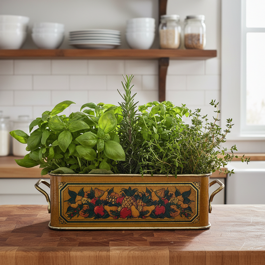 Vintage PYREX 1.5-Quart Loaf Pan (#213) with Teleflora “Harvest Gold” Tin Holder – 1981