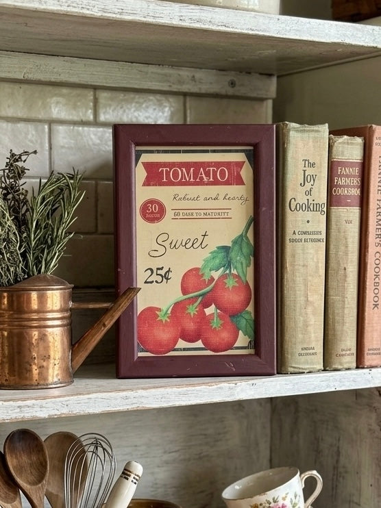Tomato Seed Packet Vintage Framed Wall Art – 10” x 6.5”