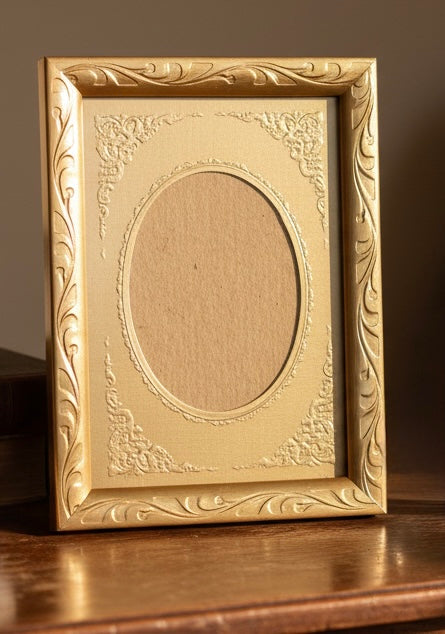 Ornate MINI Gold Oval Picture Frame | Mini Floral Scroll Frame