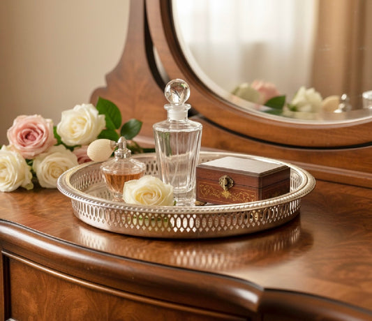 Vintage International Silver Company Silver-Plated Gallery Serving Tray with Original Box - Vanity Tray