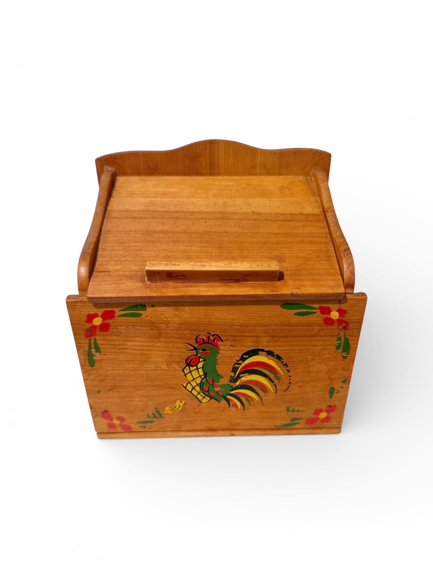 Vintage Wooden Recipe Box – Rooster Folk Art Kitchen Canister